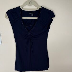 Banana Republic Dark Blue Studded Blouse